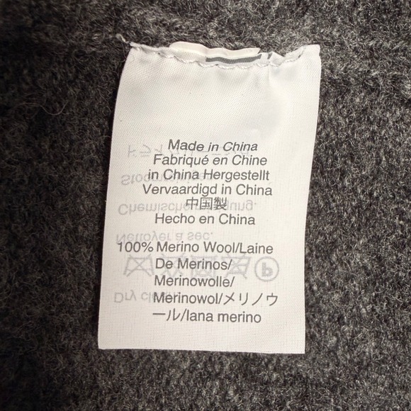 Madewell Charcoal Gray 100% Merino Wool Big Button Shoulder Sweater Dress Size S - Picture 4 of 8